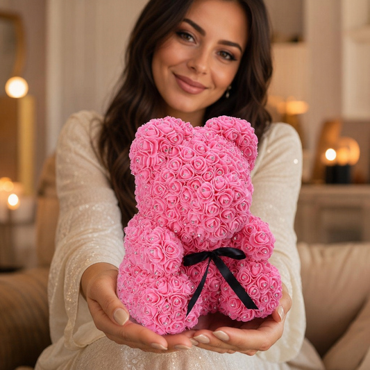 Ours en Rose Fleuriste — model-offering-gift