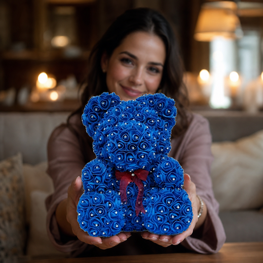 Ours Fleur St Valentin — model-offering-gift