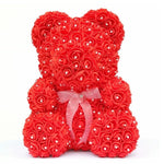 Ours en Rose et Pierres Rouge (25/35 cm)