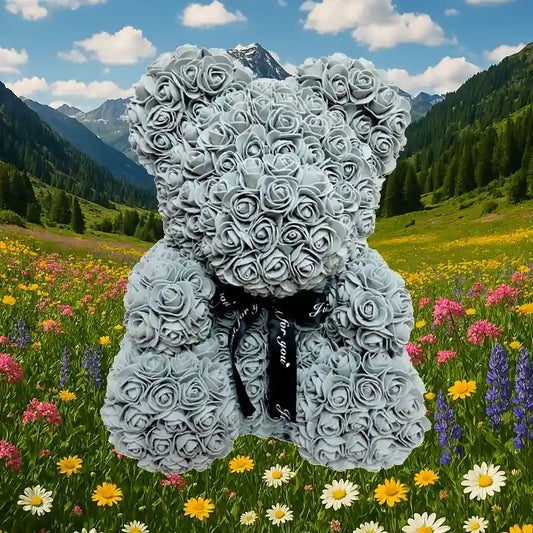 L'ourson de fleurs Gris Gris 40 cm - Juliette
