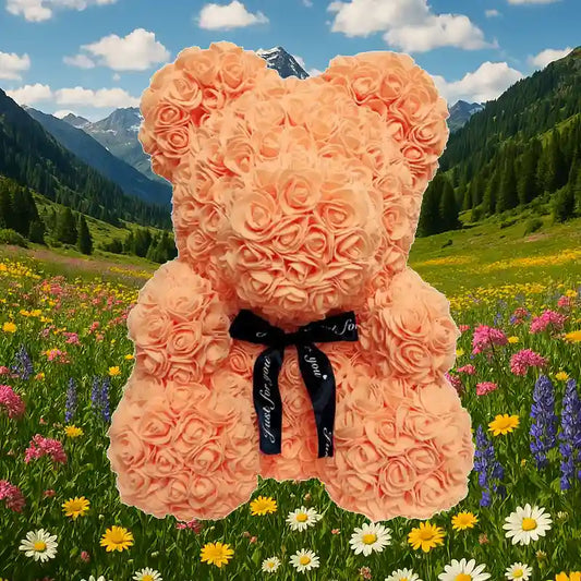 L'ourson de fleurs Orange Orange 40 cm - Théo