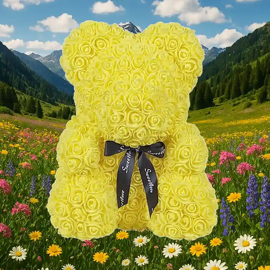 L'ourson de fleurs Jaune Jaune 40 cm - Sacha