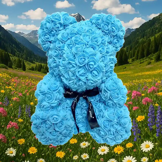 L'ourson de fleurs Turquoise Turquoise 40 cm - Mila