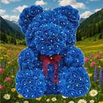 Ours en Rose et Pierres Bleu Royale (25/35 cm)
