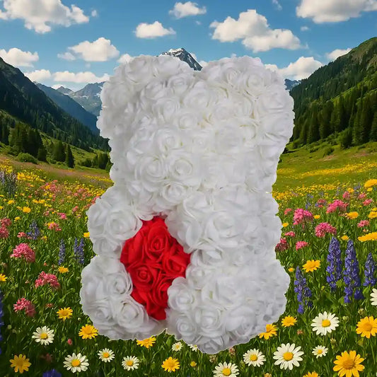 Ours en Rose Rouge et Blanc