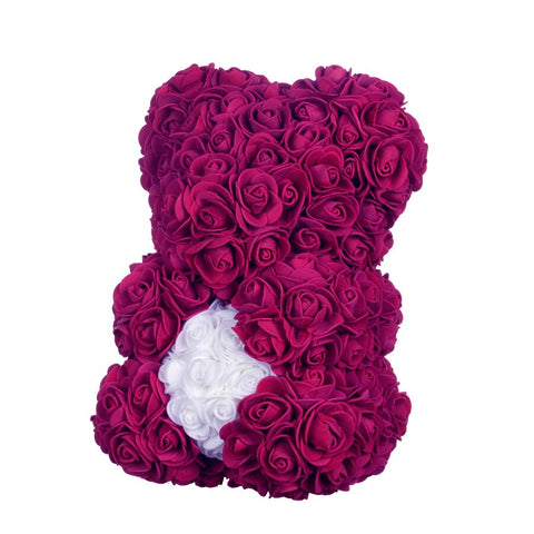 Ourson Rose Artificielle Rose Profond (25 cm)